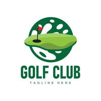 golf club logo design e all'aperto sport vettore golf bastone e palla modello illustrazione