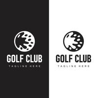 golf club logo design e all'aperto sport vettore golf bastone e palla modello illustrazione