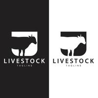 mucca logo, bestiame azienda agricola vettore, silhouette semplice minimalista design illustrazione, simbolo modello vettore