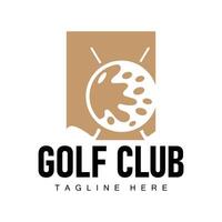 golf club logo design e all'aperto sport vettore golf bastone e palla modello illustrazione