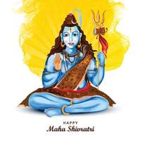 contento maha shivratri indiano tradizionale Festival celebrazione carta sfondo vettore