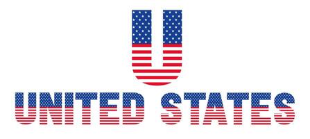 Stati Uniti d'America bandiera piatto stile unito stati alfabeto lettera font design impostare. alfabeto tipografia americano bandiera stile. 4 ° di luglio Stati Uniti d'America indipendenza e memoriale giorno unito stati di America bandiera font vettore