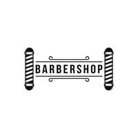 Vintage ▾ retrò stile barbiere negozio logo design idea vettore
