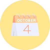 4 ° di ottobre piatto cerchio icona vettore