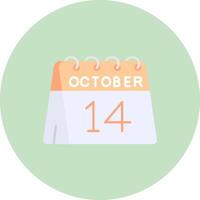 14 di ottobre piatto cerchio icona vettore