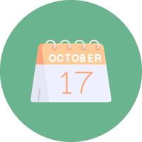 17 ° di ottobre piatto cerchio icona vettore