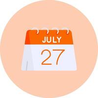 27th di luglio piatto cerchio icona vettore
