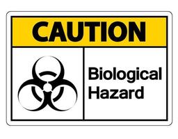 attenzione simbolo di pericolo biologico segno su sfondo bianco vettore