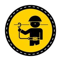 ppe icon.use cinture di sicurezza simbolo segno su sfondo nero vettore