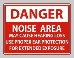 segnale di pericolo dpi, l'area rumorosa può causare la perdita dell'udito, utilizzare una protezione adeguata per l'udito per un'esposizione prolungata vettore