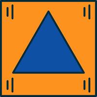 triangolo linea pieno Due colori icona vettore