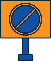 proibito cartello linea pieno Due colori icona vettore