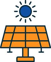 solare energia linea pieno Due colori icona vettore
