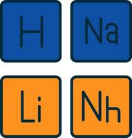 periodico tavolo linea pieno Due colori icona vettore