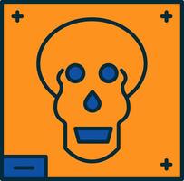 cranio X - raggio linea pieno Due colori icona vettore