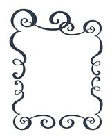 Cornici decorative e confine rettangolo standard disegnati a mano separatore fiorire Elementi di design calligrafia. Illustrazione vettoriale vintage matrimonio isolato su sfondo bianco