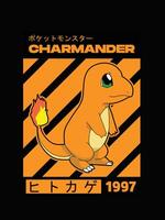 Stampa charizard giallo vettore