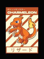 Stampa charizard arancia vettore