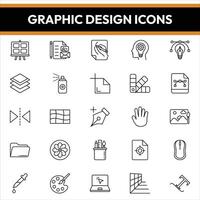 grafico design icone, grafico design linea icone vettore