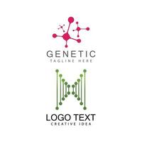 illustrazione di simbolo di vettore del modello di logo del gene del DNA