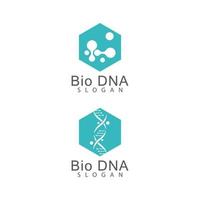 illustrazione di simbolo di vettore del modello di logo del gene del DNA