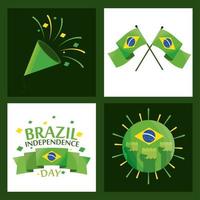 set per il giorno dell'indipendenza del brasile vettore