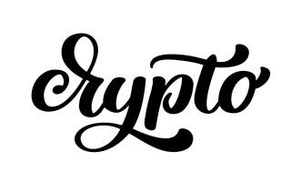 Logo di testo scritto calligrafia di Crypto Hand vettore