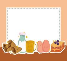 banner cartone animato colazione vettore