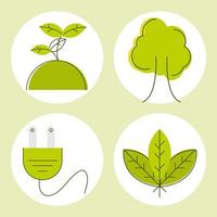 icone di energia verde ed ecologia vettore