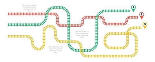 Ferrovia brani, ferrovia semplice icona, rotaia traccia direzione, treno brani colorato vettore illustrazioni. Infografica elementi, semplice illustrazione su un' bianca sfondo.