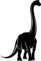 ai generato silhouette dinosauro nero colore solo vettore