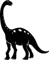 ai generato silhouette dinosauro nero colore solo vettore