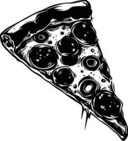 ai generato silhouette Pizza fetta nero colore solo vettore