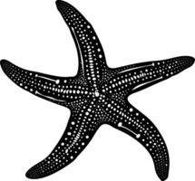 ai generato silhouette stella marina nero colore solo vettore