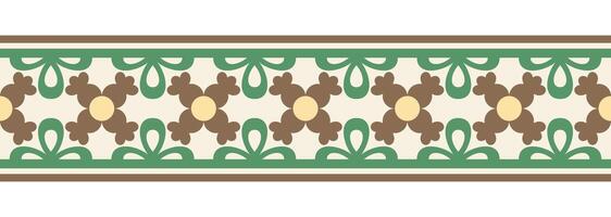 confine linea senza soluzione di continuità sfondo. decorativo design senza soluzione di continuità ornamentale mosaico confine modello. islamico, indiano, Arabo motivi. astratto fiore. vettore illustrazione