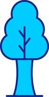 albero blu pieno icona vettore