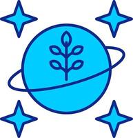 pianeta blu pieno icona vettore