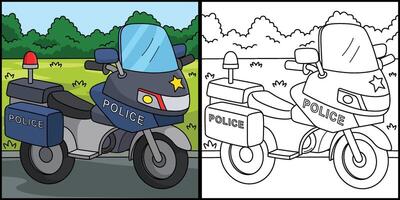 polizia motociclo colorazione pagina illustrazione vettore
