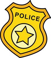 polizia distintivo cartone animato colorato clipart illustrazione vettore