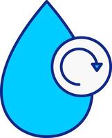 acqua riciclare blu pieno icona vettore