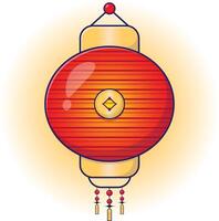 cartone animato vettore design di rosso Cinese nuovo anno lanterna modello illustrazione
