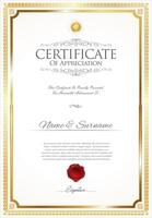 certificato o diploma modello con decorativo design calligrafia elementi vettore