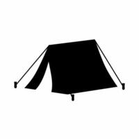 campo tenda silhouette icona vettore. tenda silhouette può essere Usato come icona, simbolo o cartello. tenda icona per design di campo, sopravvivenza, riparo o tempo libero attività vettore