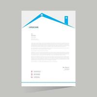 design di carta intestata per la casa vettoriale elegante di colore ciano