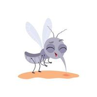 cartone animato zanzara avvertimento insetti volanti pericolosi animali illustrazioni
