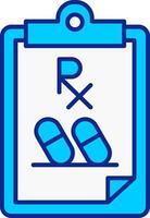 prescrizione blu pieno icona vettore