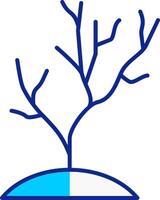 corallo scogliera blu pieno icona vettore