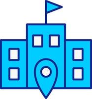 votazione posto blu pieno icona vettore
