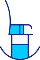 a dondolo sedia blu pieno icona vettore
