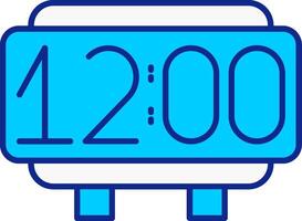 digitale orologio blu pieno icona vettore